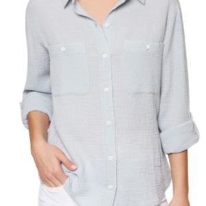 Textured cotton boyfriend shirt